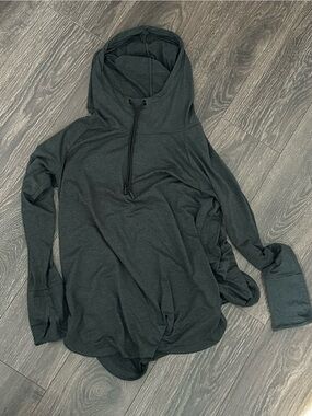 Athleta black heather grey uptempo hoodie top